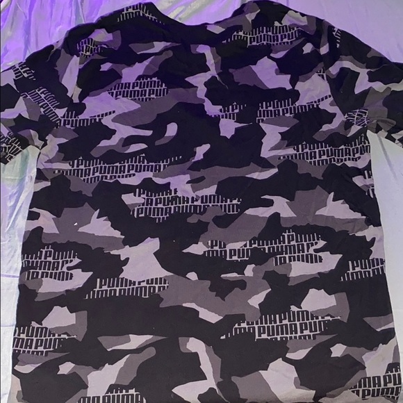 Puma men’s Rebel Camo Tee All Over Print Logo - Picture 2 of 3